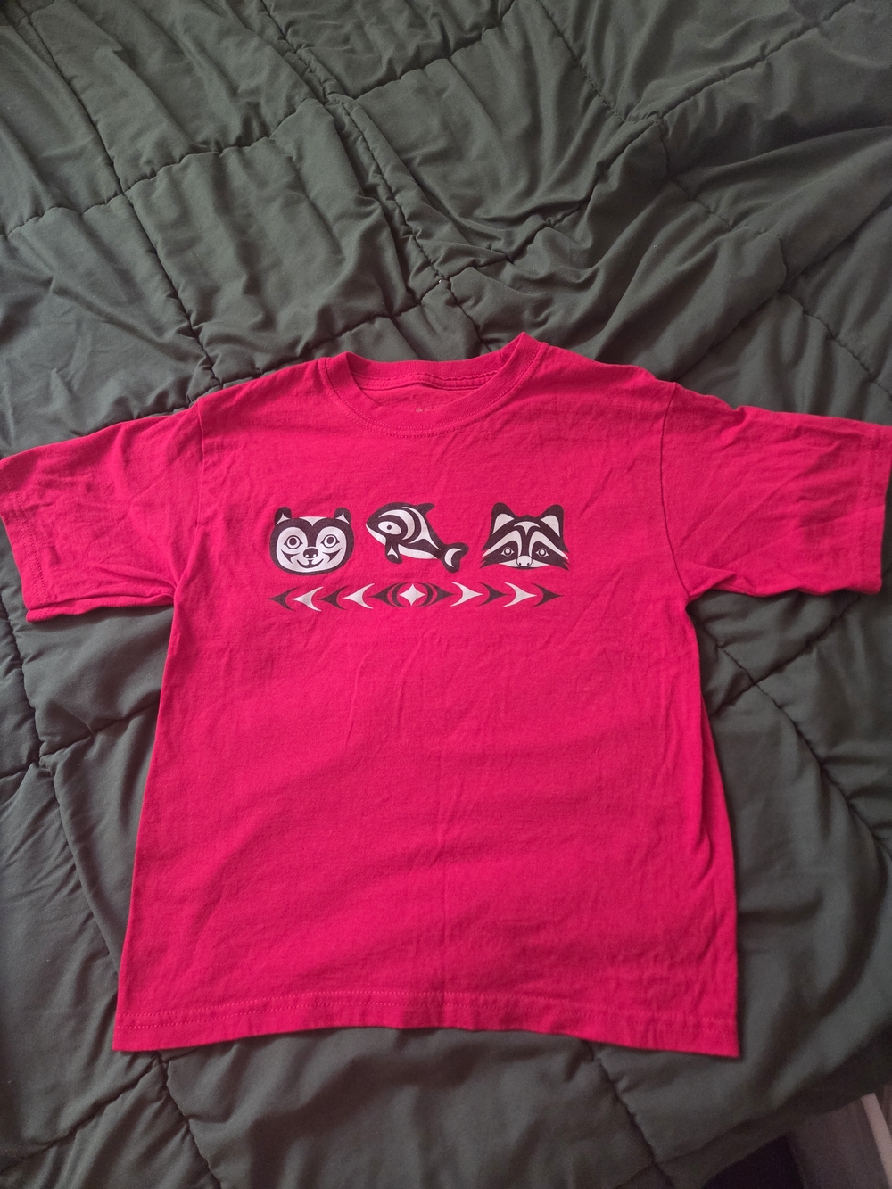 Native Northwest Indigenous Artist Youth T-shirt Red
